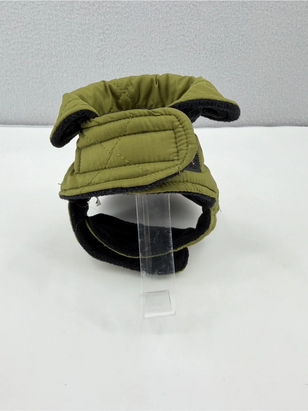 JEEP Chrysler Dog Coat Jacket Size XXS Army Green Warm Winter Puffer Hook & Loop